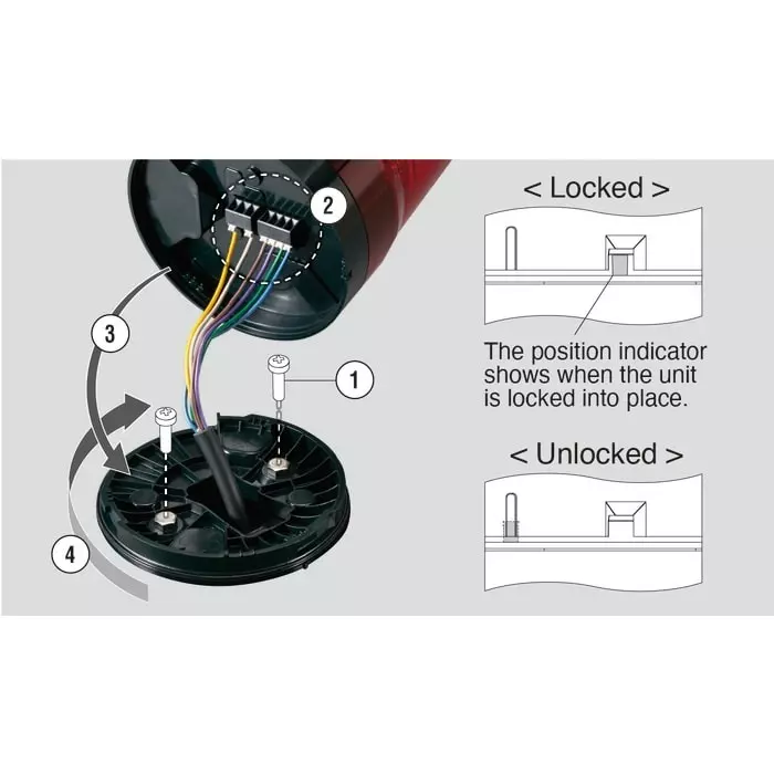 Patlite SL Series Amber Flashing Beacon 100-240 VAC Base Mount LED Bulb IP66, SL08-M2KTN-Y
