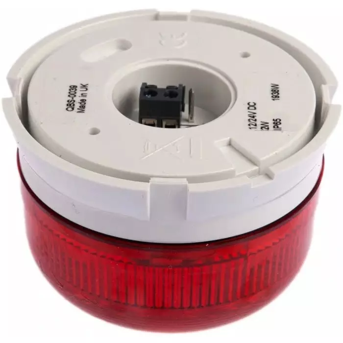 Klaxon Flashguard QBS Series Red Flashing Beacon, 12 V DC, 24 V DC, Surface Mount, Xenon Bulb, QBS-0039