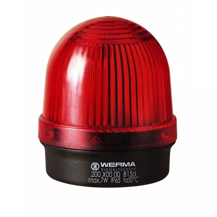 Werma Beacon 200 Series Red Continuous lighting 12-230 V Base Mount Filament Bulb IP65, 200.100.00