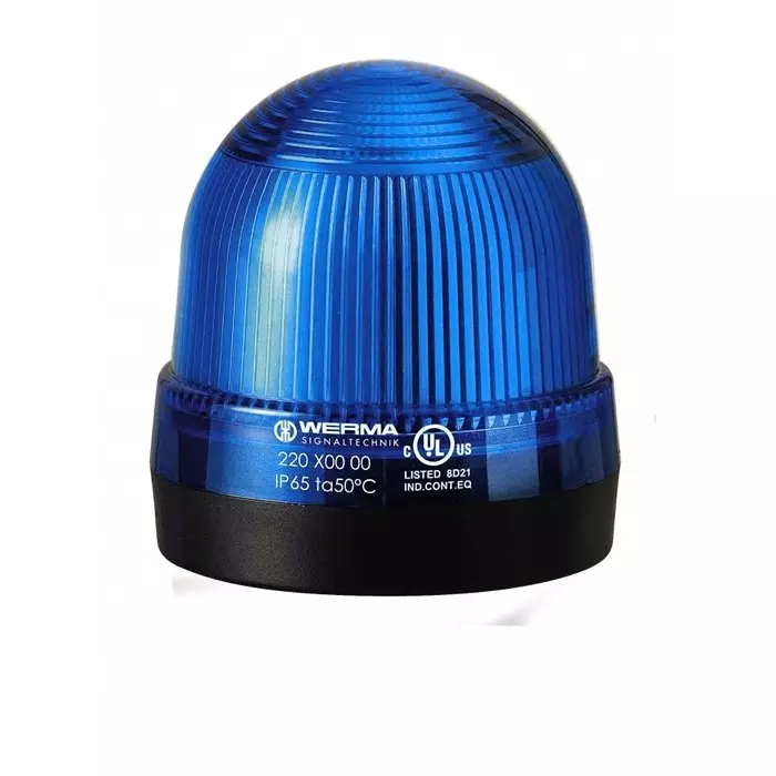 Werma Beacon 220 Series Blue Continuous lighting 12-230 V Base Mount Filament Bulb, 220.500.00