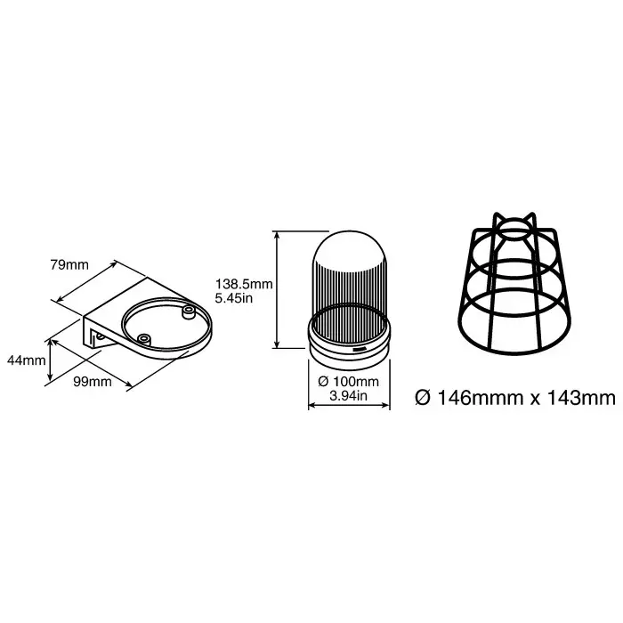 Werma Beacon BM 826 Series Yellow Steady 12-240 V AC/DC Surface Mount Incandescent Bulb IP65, 826.300.00