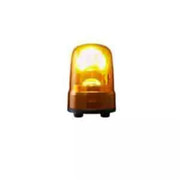 Patlite SK Series Amber Rotating Beacon 100-240 VAC Base Mount LED Bulb IP23, SKS-M2J-Y