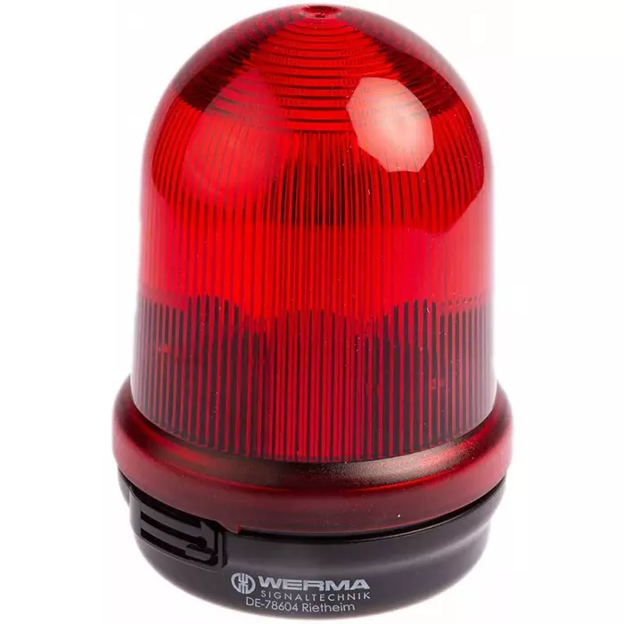 Werma Beacon BM 826 Series Red Steady 12-240 V AC Base Mount IP65, 826.100.00
