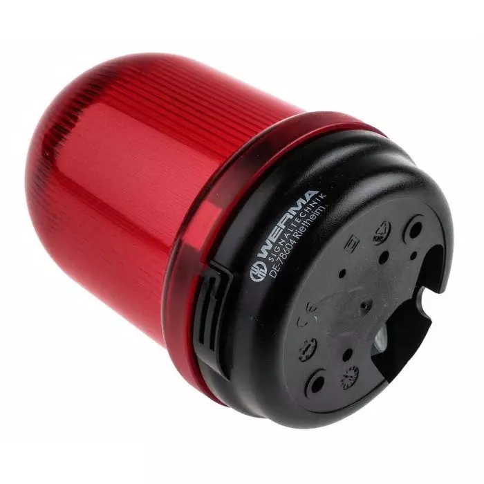 Werma Beacon BM 826 Series Red Steady 12-240 V AC Base Mount IP65, 826.100.00