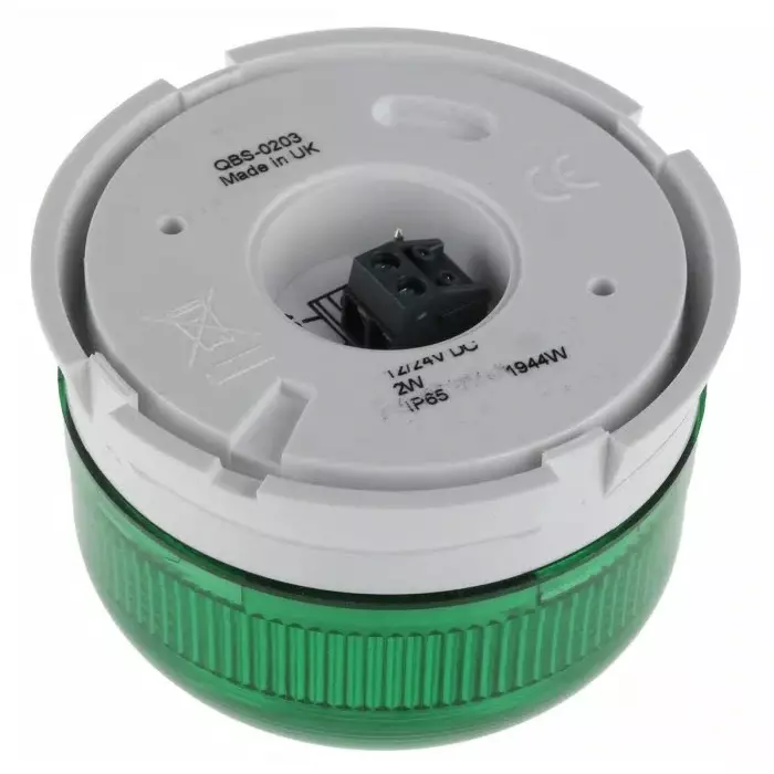 Klaxon Flashguard QBS Series Green Flashing Beacon, 12 V DC, 24 V DC, Surface Mount, Xenon Bulb, QBS-0203