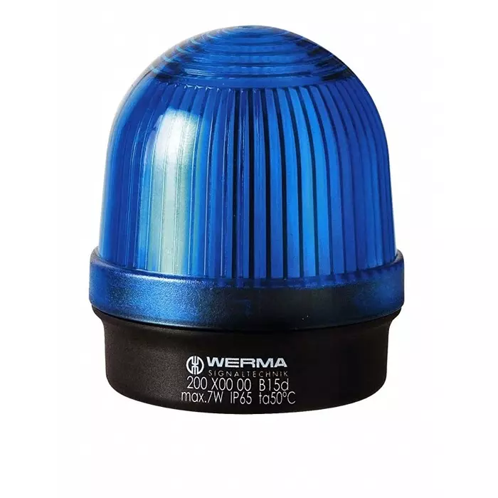 Werma Beacon 200 Series Blue Continuous lighting 12-230 V Base Mount Filament Bulb IP65, 200.500.00