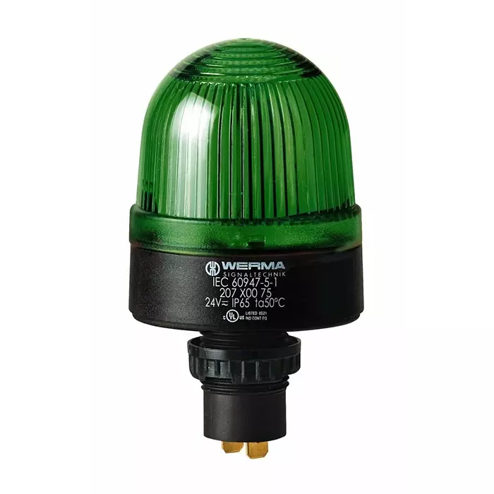 Werma Beacon 207 Series Green Continuous lighting 115 V Built-in Mounting LED Bulb, 207.200.67
