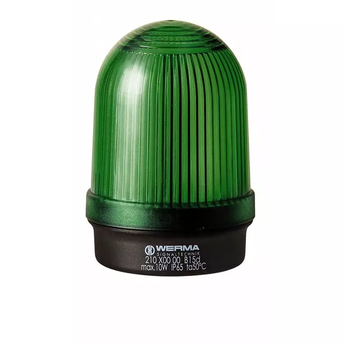 Werma Beacon 210 Series Green Continuous lighting 12-230 V Base Mount BA 15d Bulb IP65, 210.200.00