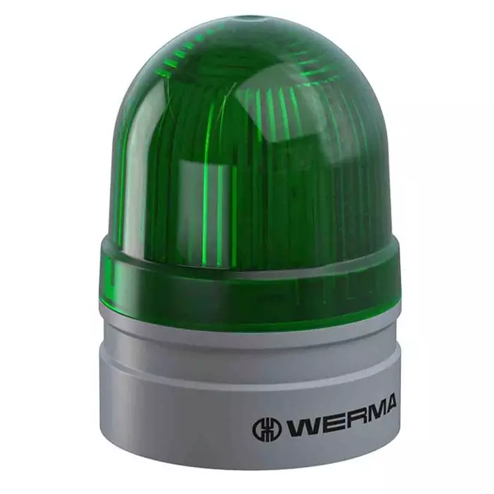 Werma Beacon EvoSIGNAL Mini Series Green Blinking Continuous 12 V Base Mount LED Bulb IP66, 260.210.74