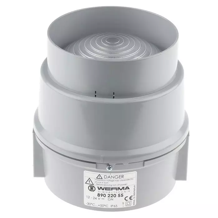 Werma Beacon BWM 890 Series Green Steady 12-24 V DC Base Mount LED Bulb IP65, 890.220.55