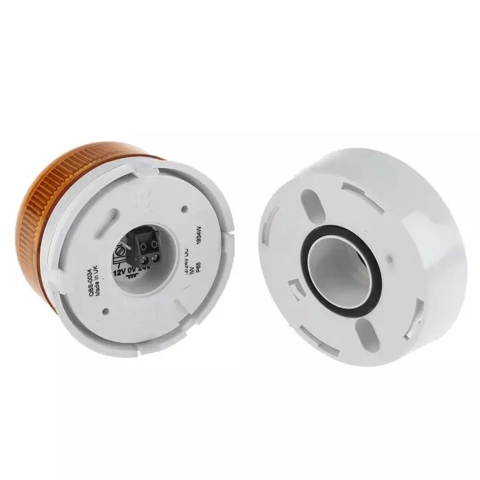 Klaxon Flashguard QBS Series Amber Flashing Beacon, 12 V DC, 24 V DC, Surface Mount, Xenon Bulb, QBS-0034