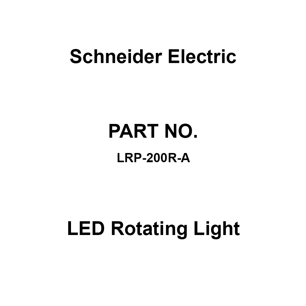 Schneider Electric LED Rotating Light 4 W Power Red, LRP-200R-A