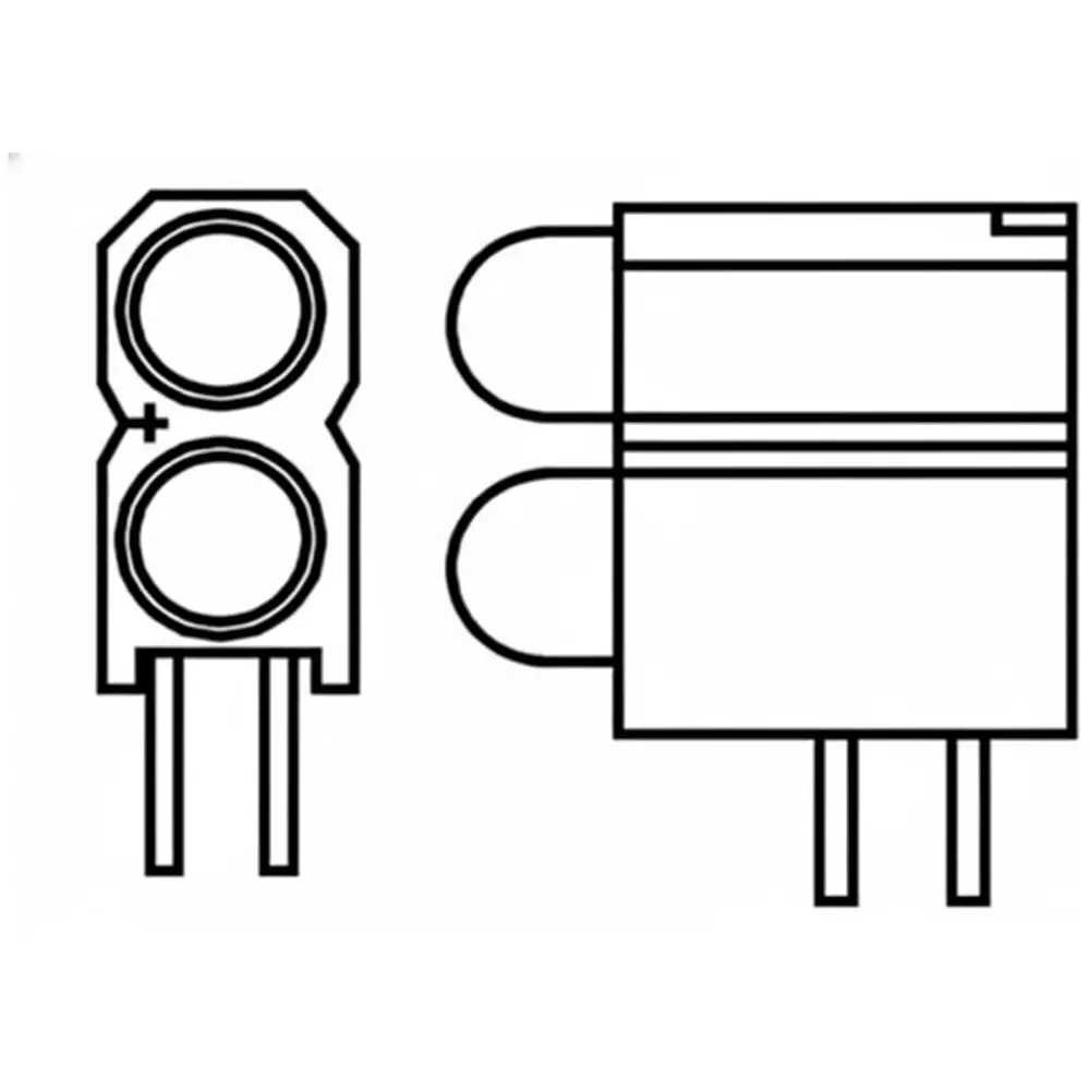 DIALIGHT 553 Series LED Circuit Board Indicator Yellow & Green Illumination Color 10 mA If - Forward Current, 553-0744-300F