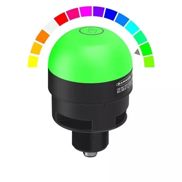 BANNER ENGINEERING Pro Touch Audible Button Base Mount 5-pin M12 Red, Yellow, Green 12 to 30 V DC, K70PTAMGRY3AQ