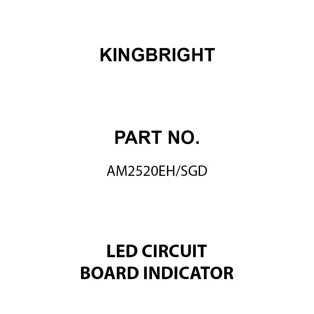KINGBRIGHT LED Circuit Board Indicator Green Illumination Color 1.8 mm LED Size 20 mA If - Forward Current, AM2520EH/SGD