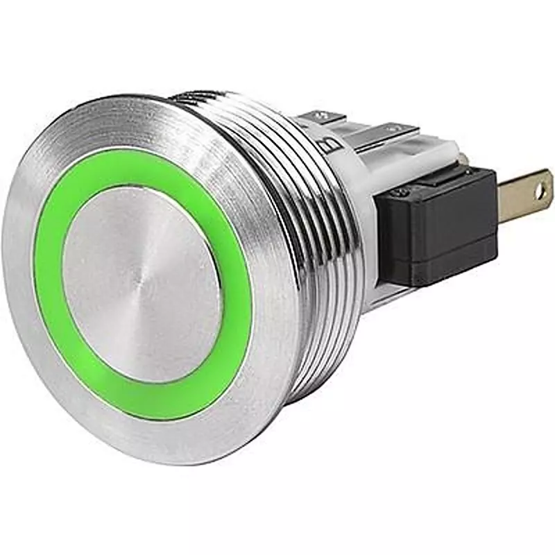 SCHURTER LED Pushbutton Switch Panel Mount Quick Connect Red, Green, Blue, 3-148-084