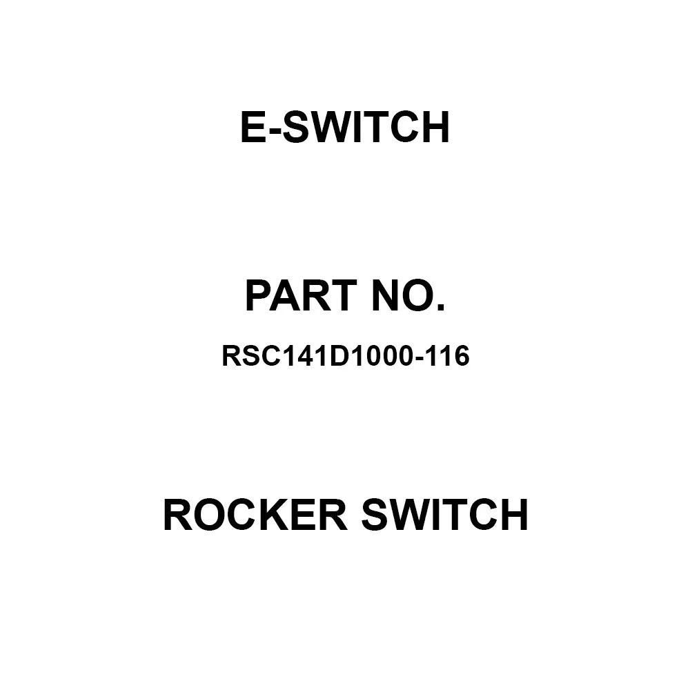 E-SWITCH High Current Rocker Switch 20 Amp Panel Mount, RSC141D1000-116
