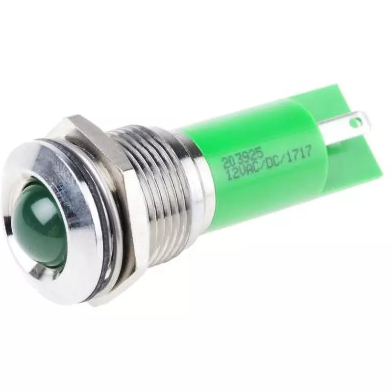 RS PRO LED Indicator Light 20 mA Rated Current Green, 203-925