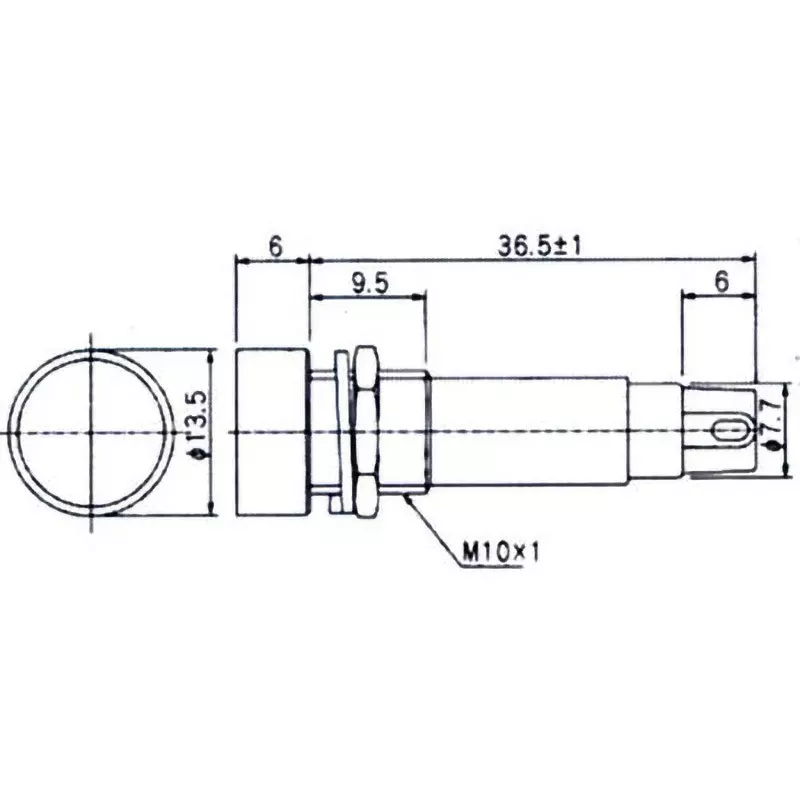 MARUYASU DENGYO LED Indicator Light DC 24 V Round Φ10.2 mm Mounting Dia White, DB24-06PWUS