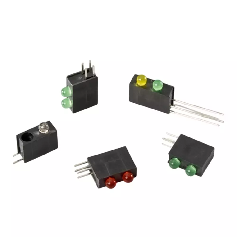 BIVAR LED Circuit Board Indicator Red Illumination Color 3 mm LED Size 2 mA If - Forward Current, H301CHDL-120