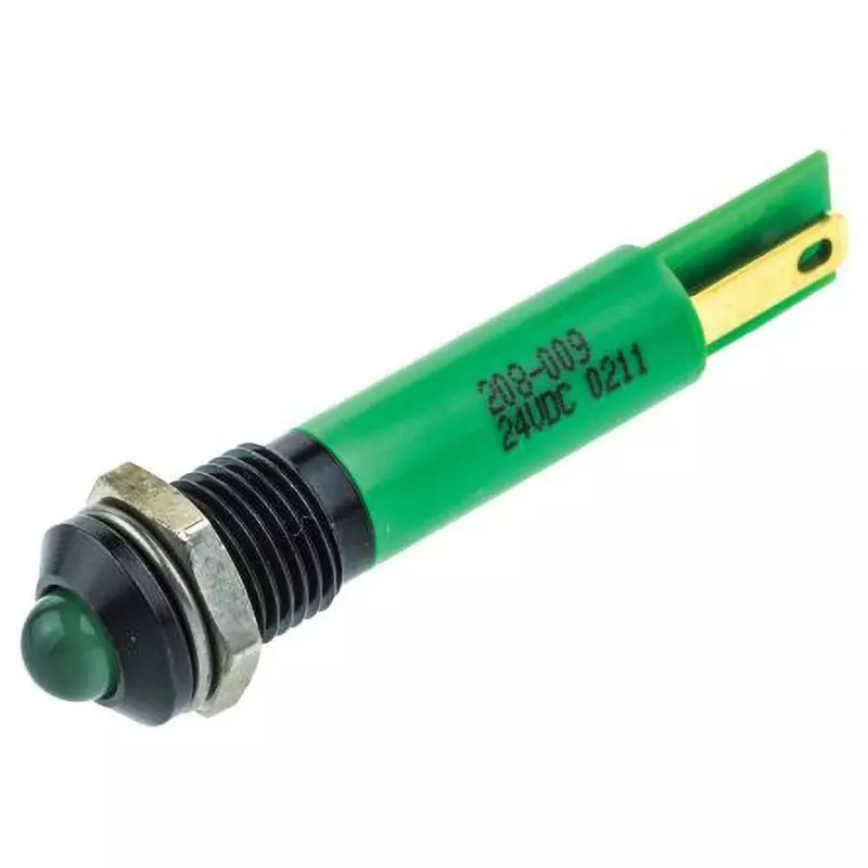 RS PRO LED Indicator Light 20 mA Rated Current Green, 208-009