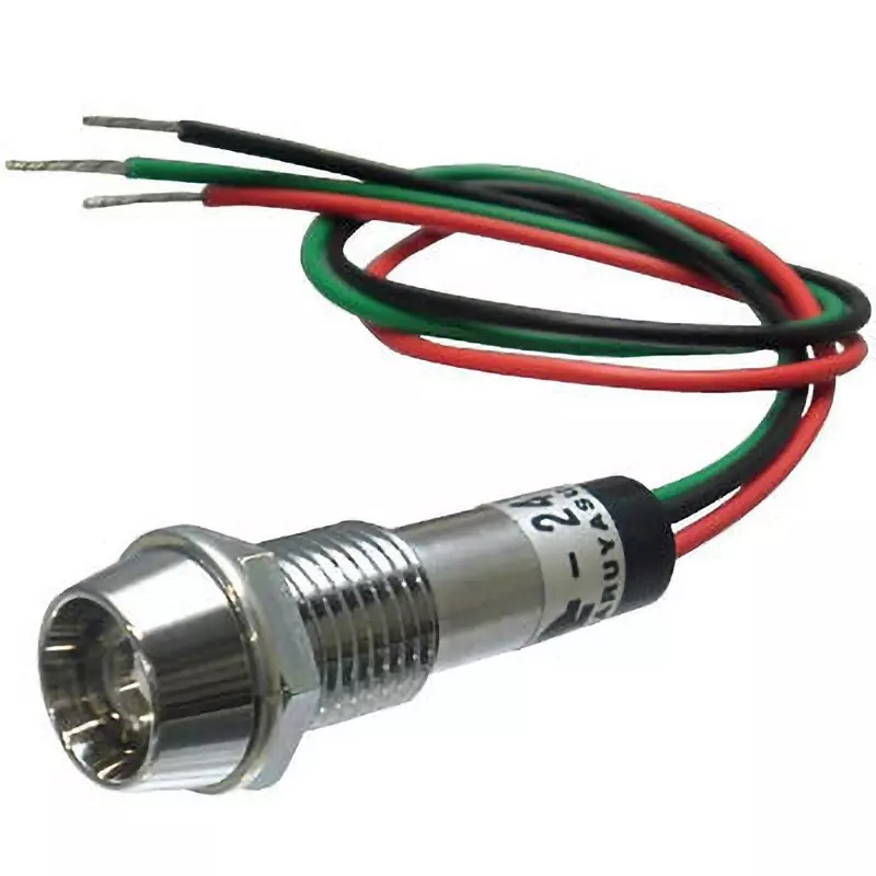MARUYASU DENGYO LED Indicator Light DC 24 V Round Φ10.2 mm Mounting Dia Red-green, DB24-19CRGK
