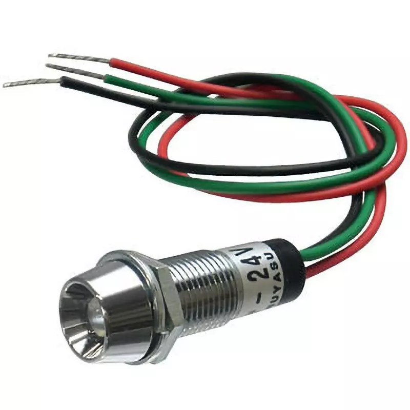 MARUYASU DENGYO LED Indicator Light DC 24 V Round Φ9.2 mm Mounting Dia Red-green, DB24-99CRGK