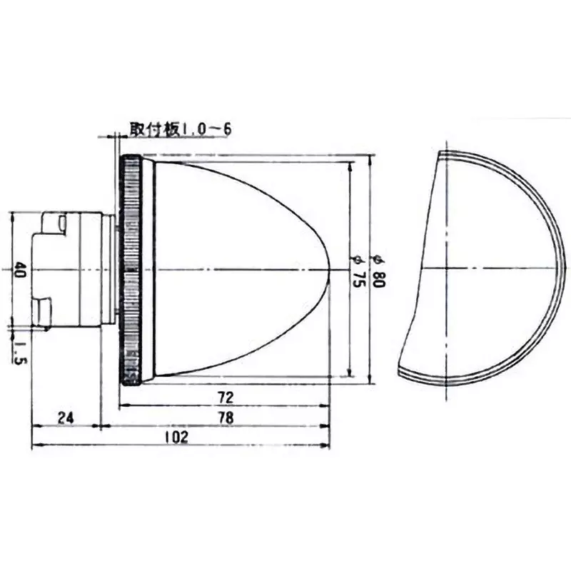 MARUYASU DENGYO LED Indicator Light AC/DC24 V Warhead Φ mm Mounting Dia White, BLR-24WL-C