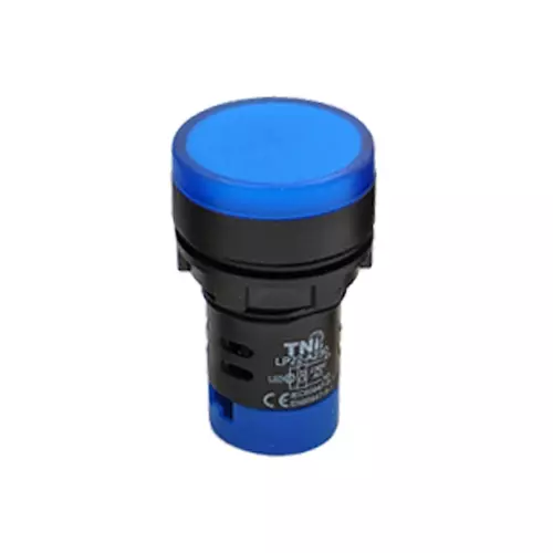 TNI 22.5 mm Cut Out Diameter LED Universal Lamp Blue Color 12-240 V AC/DC Rated Voltage and IP20 Protection Rating, XLP22-AD230-B