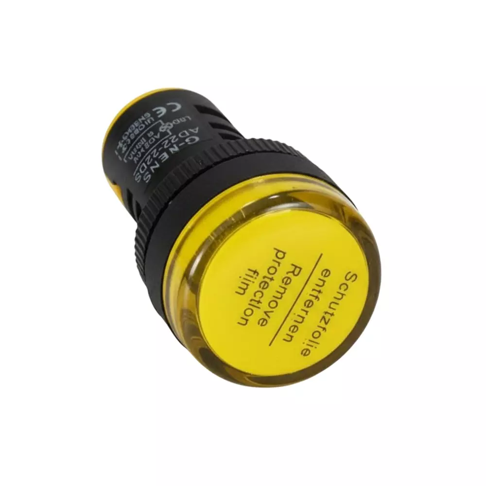 G-SENS LED Indicator 22.5 mm ABS Round 240 V AC Yellow, AD22-22DS