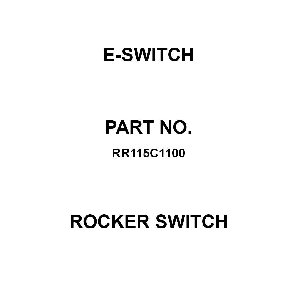 E-SWITCH Power Rocker Switch 16 Amp Panel Mount Rocker Actuator, RR115C1100