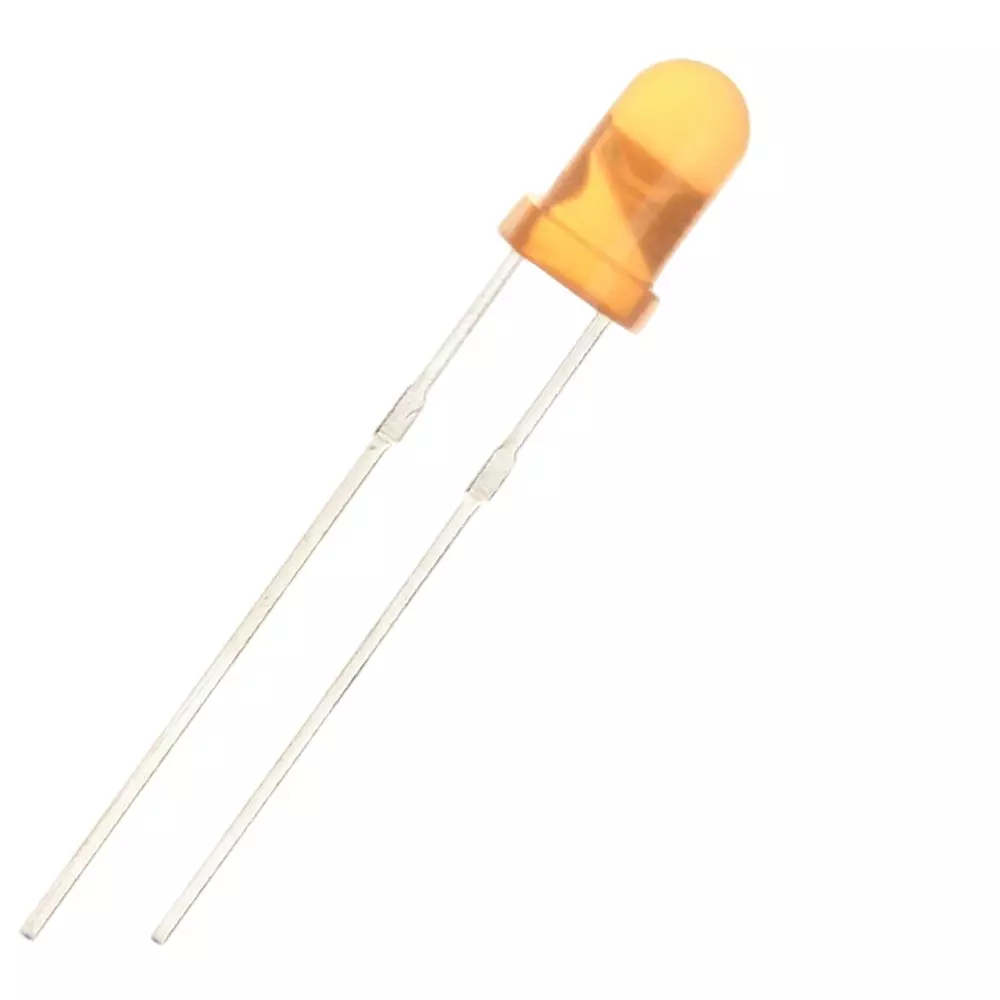 Invento Diffused LED Light Orange 5 mm Round Head Shape DC 3 V Voltage, ISC 1377-6 (Pack of 1000 Pcs)