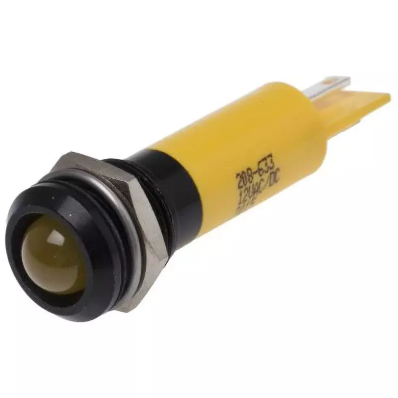 RS PRO LED Indicator Light 20 mA Rated Current Yellow, 208-633