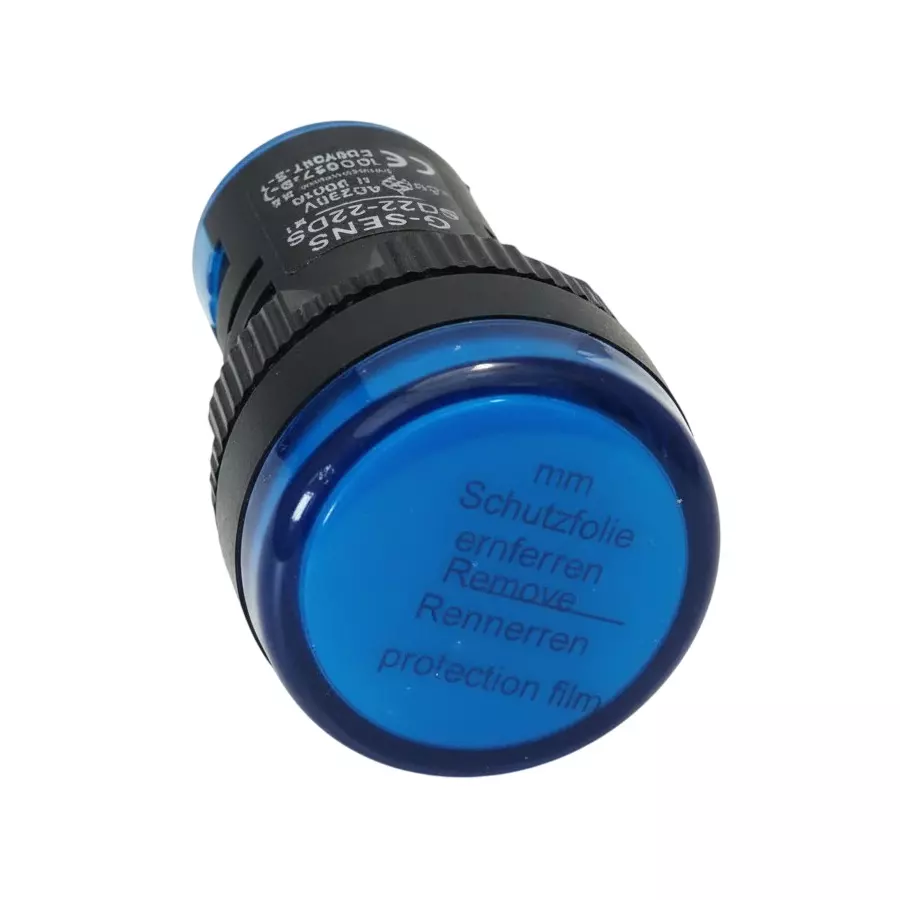 G-SENS LED Indicator 22.5 mm ABS Round 240 V AC Blue, AD22-22DS