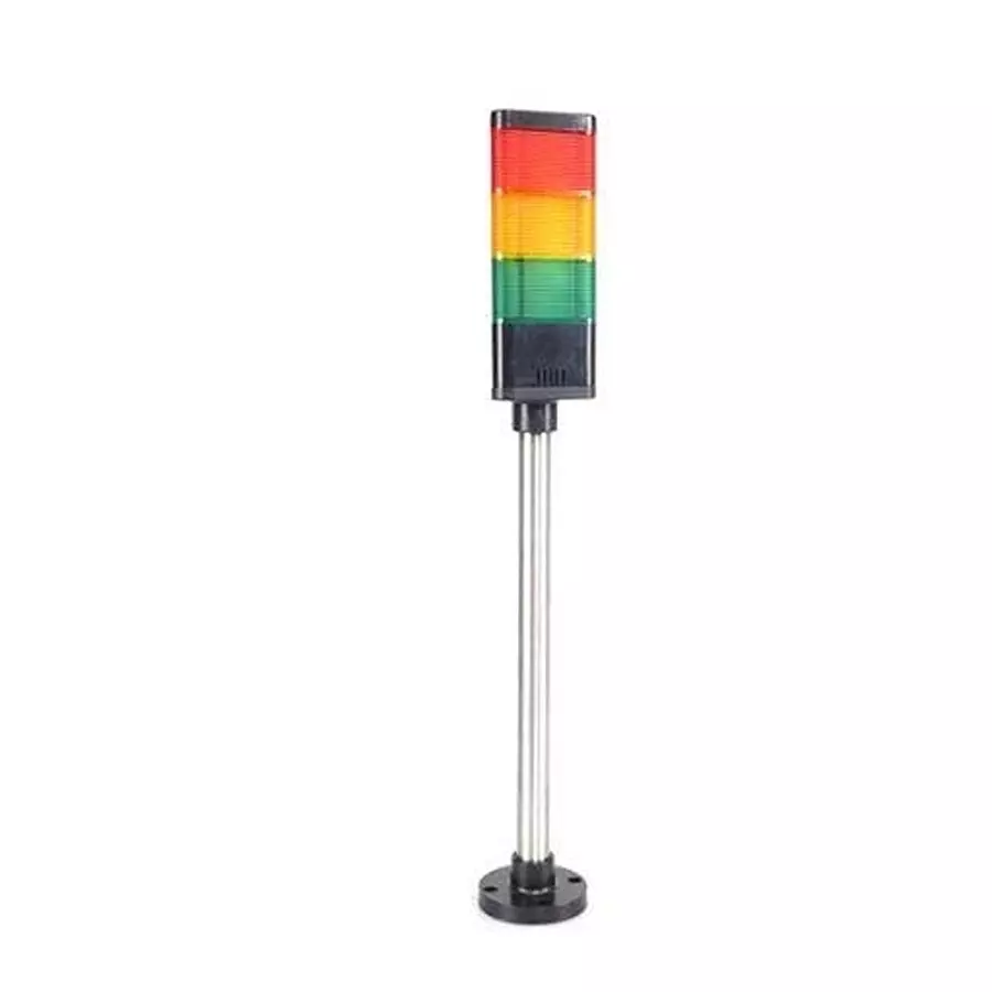 MALLORY Universal Stacklight with Sound Panel Mount Wire Red, Yellow, Green 24 V AC, 24 V DC, JTC028-RYG-CSL