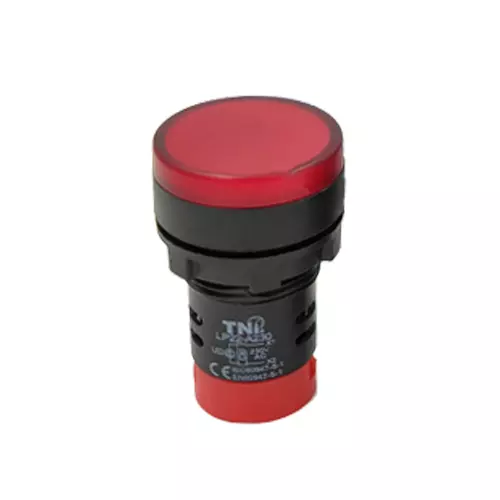 TNI 22.5 mm Cut Out Diameter LED Universal Lamp Red Color 12-240 V AC/DC Rated Voltage and IP20 Protection Rating, XLP22-AD230-R