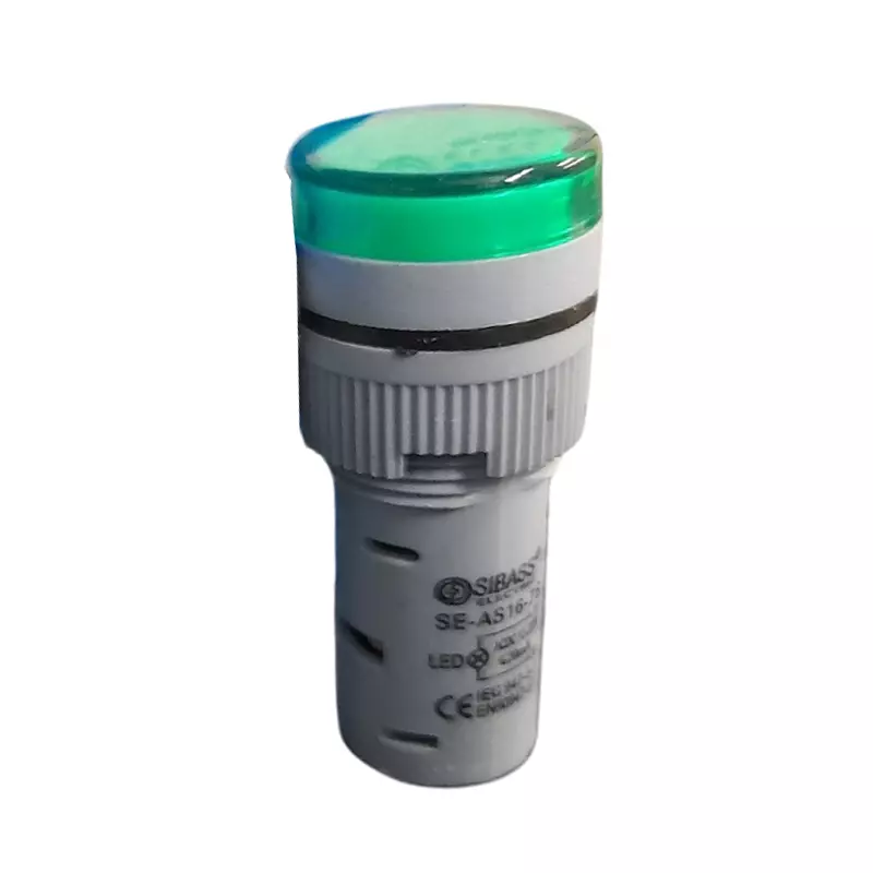 Sibass Electric LED Indicating Lamp 22.5 mm Dia. White Body 220 V AC Green Light, SE-AD22-22DS (Pack of 1000)