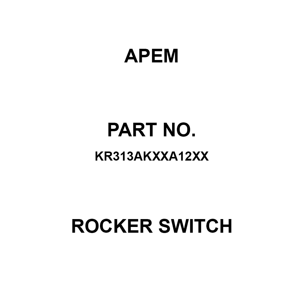 APEM Rocker Switch 10 Amp Non-Illuminated, KR313AKXXA12XX