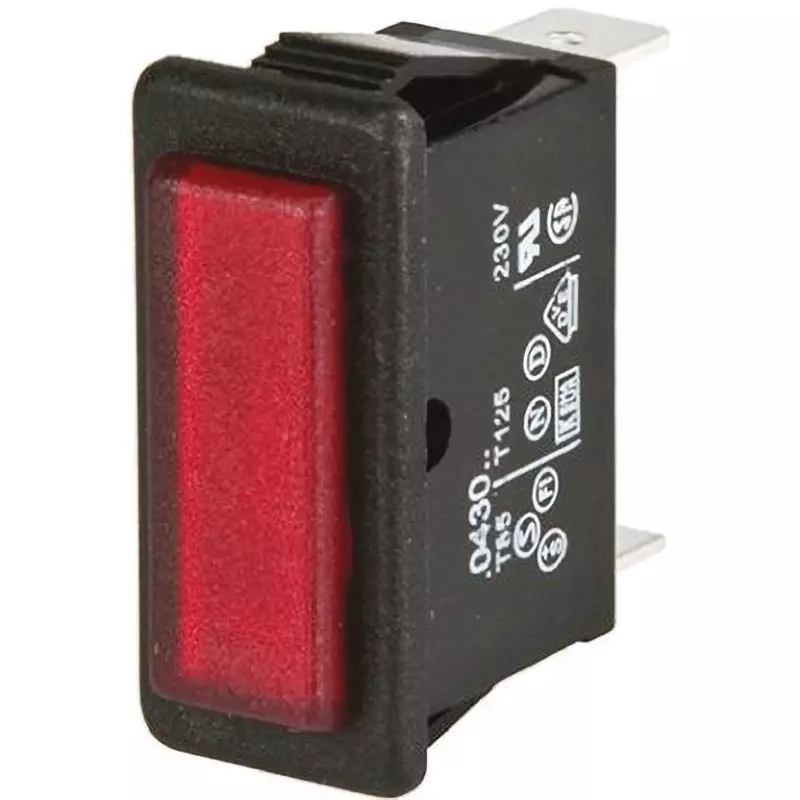 ARCOLECTRIC (BULGIN LIMITED) Arcolectric Indicator 230 V Rated Voltage Red Light Colour 28.2x11.5 Mounting, C0430FQNAY