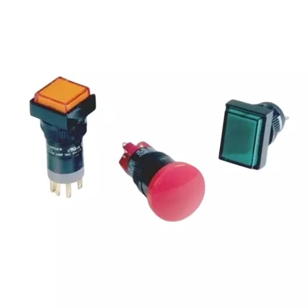 E-SWITCH Pilot Light Panel Mount, Front Solder Lug Green 250 V AC, 24 V, L16PLS10CGRN