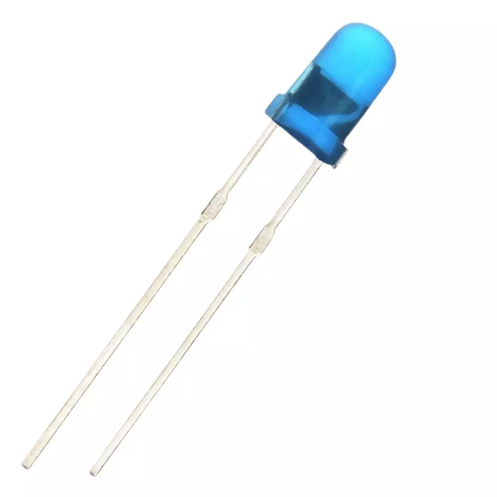 Invento Diffused LED Light Blue 5 mm Round Head Shape DC 3 V Voltage, ISC 1375-4 (Pack of 250 Pcs)