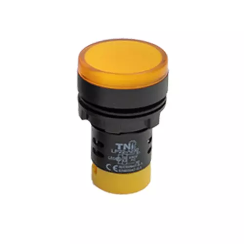 TNI 22.5 mm Cut Out Diameter LED Universal Lamp Amber Color 12-240 V AC/DC Rated Voltage and IP20 Protection Rating, XLP22-AD230-A