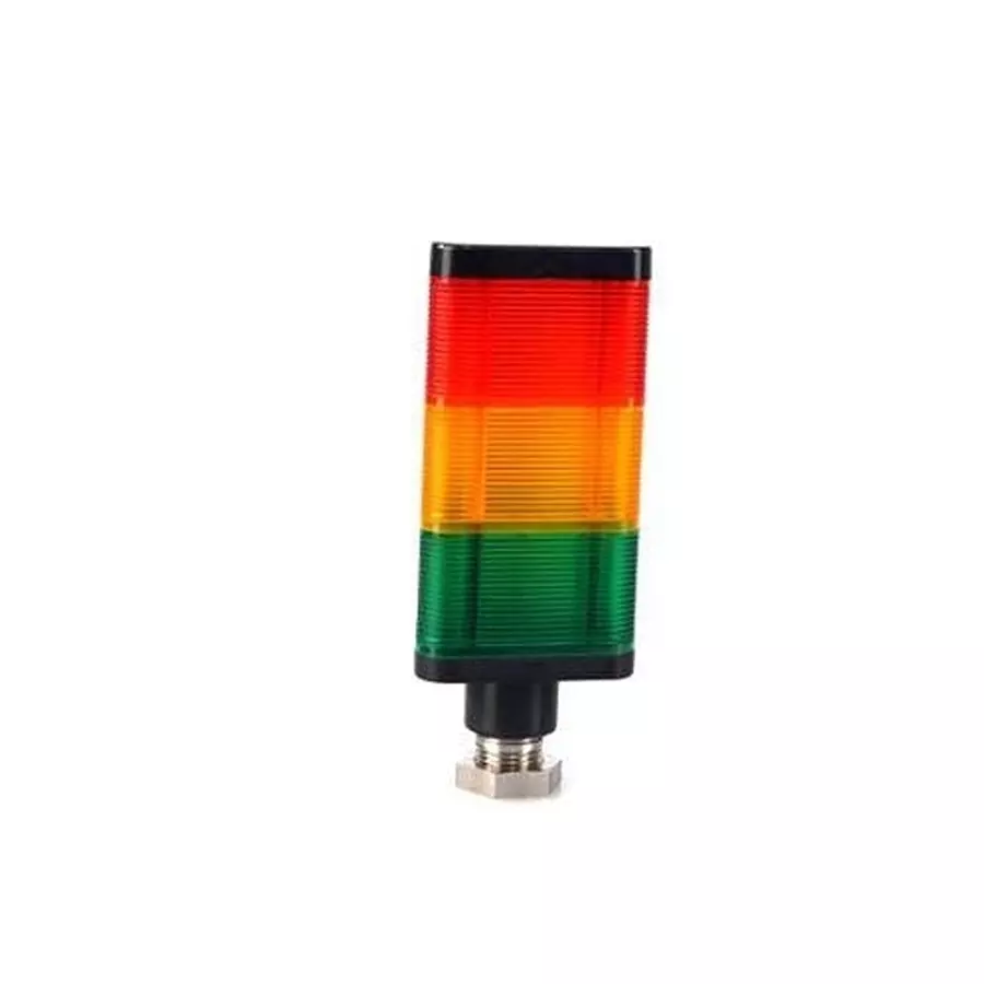 MALLORY Universal Stacklight with Sound Panel Mount Wire Red, Yellow, Green 24 V AC, 24 V DC, JTC028-RYG-CD