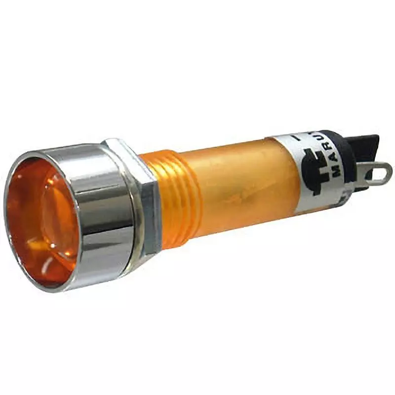 MARUYASU DENGYO LED Indicator Light DC 24 V Round Φ10.2 mm Mounting Dia Orange, DB24-06POS