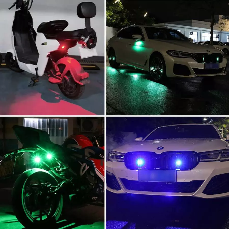 Auto Pearl 7 Colors 5 V 15 W LED Aircraft Lights for Bike & Car with USB Charging (Pack of 6 Pcs)