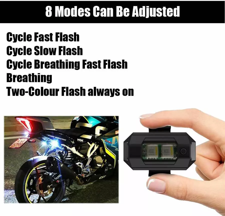 Auto Pearl 7 Colors 5 V 15 W LED Aircraft Strobe Lights & USB Charging for All Drones For Car & Bike
