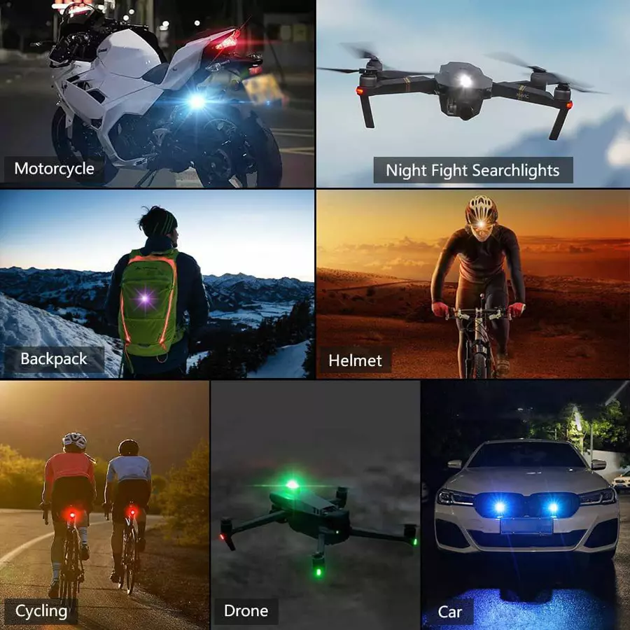 Auto Pearl 7 Colors 5 V 15 W LED Aircraft Strobe Lights & USB Charging for All Drones For Car & Bike