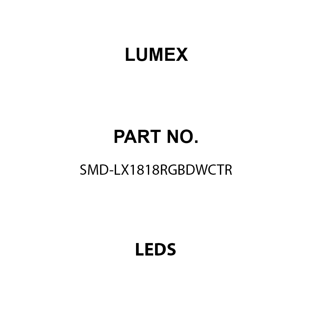 LUMEX LEDs SMD/SMT RGB Illumination Color, SMD-LX1818RGBDWCTR