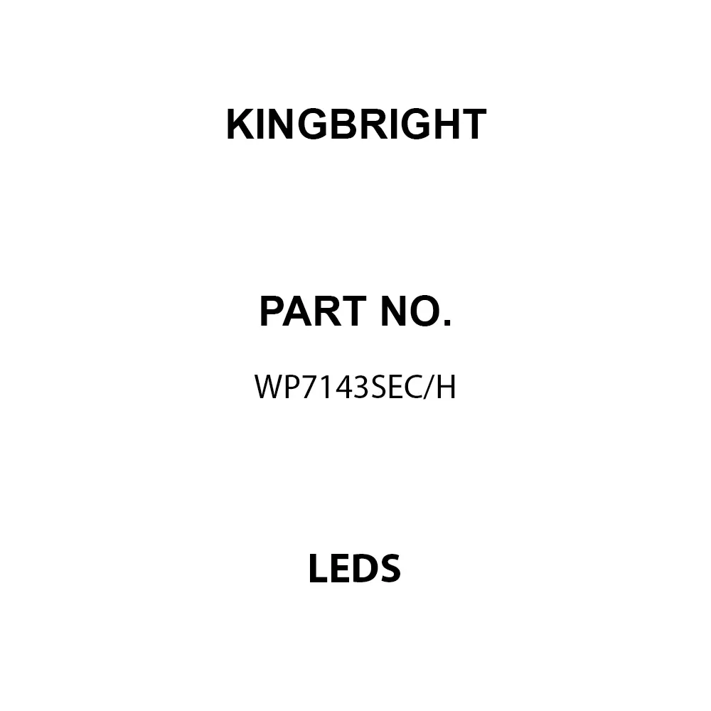 KINGBRIGHT LEDs Through Hole Orange Dome Lens Shape, WP7143SEC/H