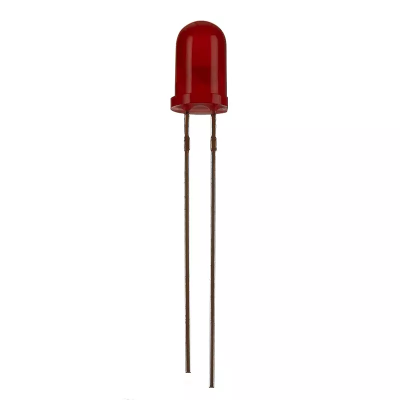 RS PRO LED 5x8.65 mm Red LED Red Lens 5 mm Through Hole Mount 25 mA 1.6 to 2.6 V 630 Nm, 2545719 (Pack of 100)
